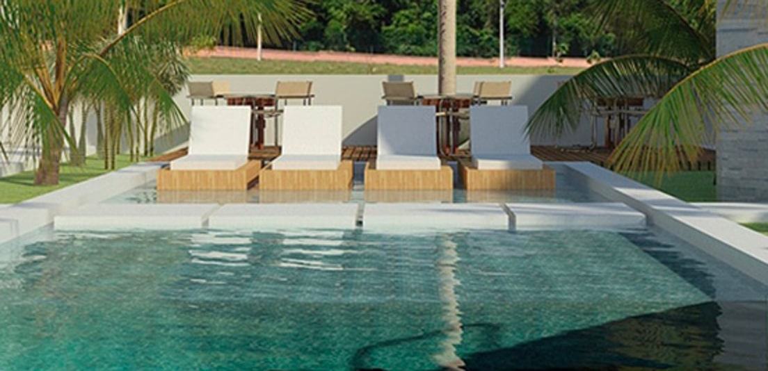 Aménagement extérieur pour piscine